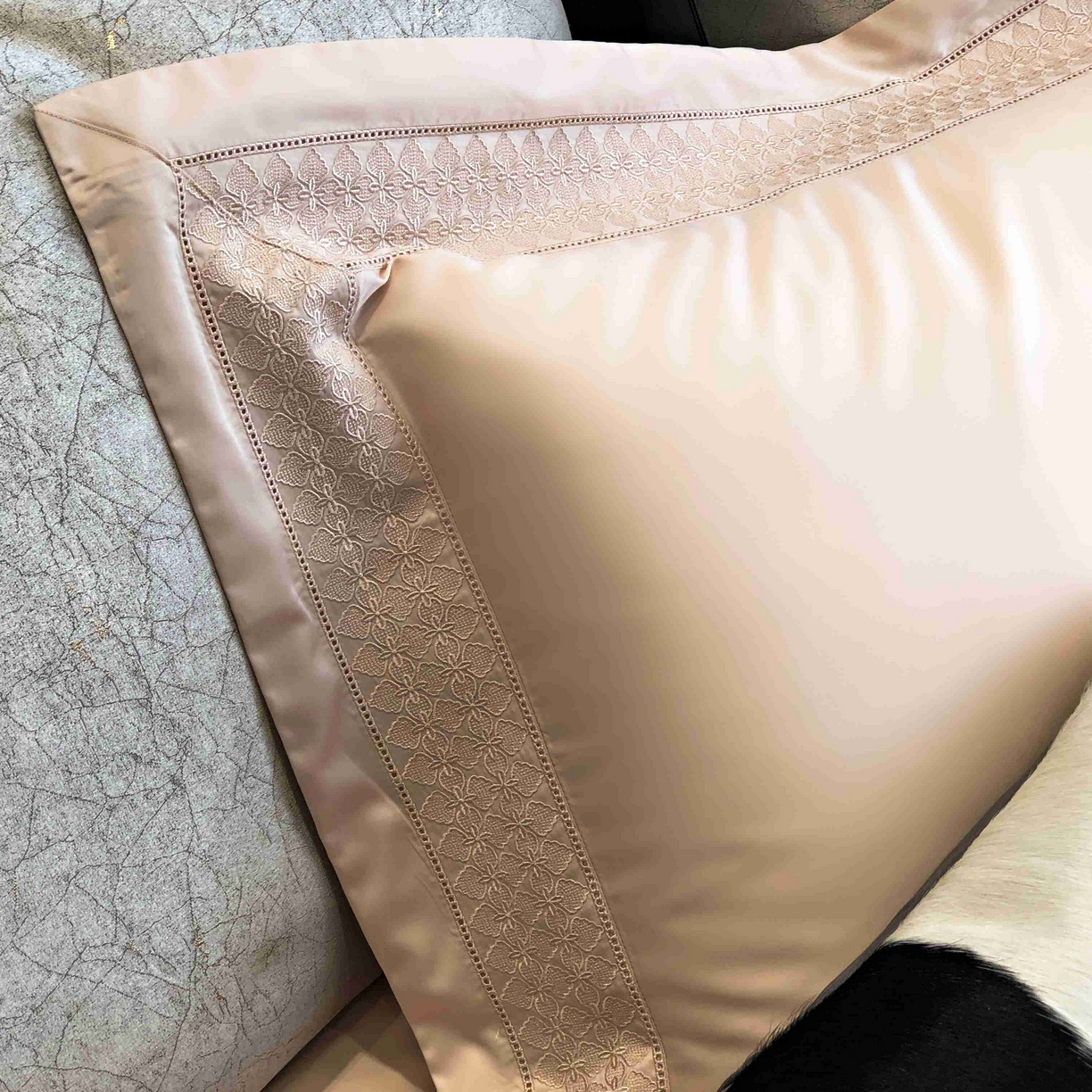 91家纺网 家纺一手货源 找家纺 涞澳家纺 2025新款60S天丝棉花边款四件套-星雅 星雅-暖玉