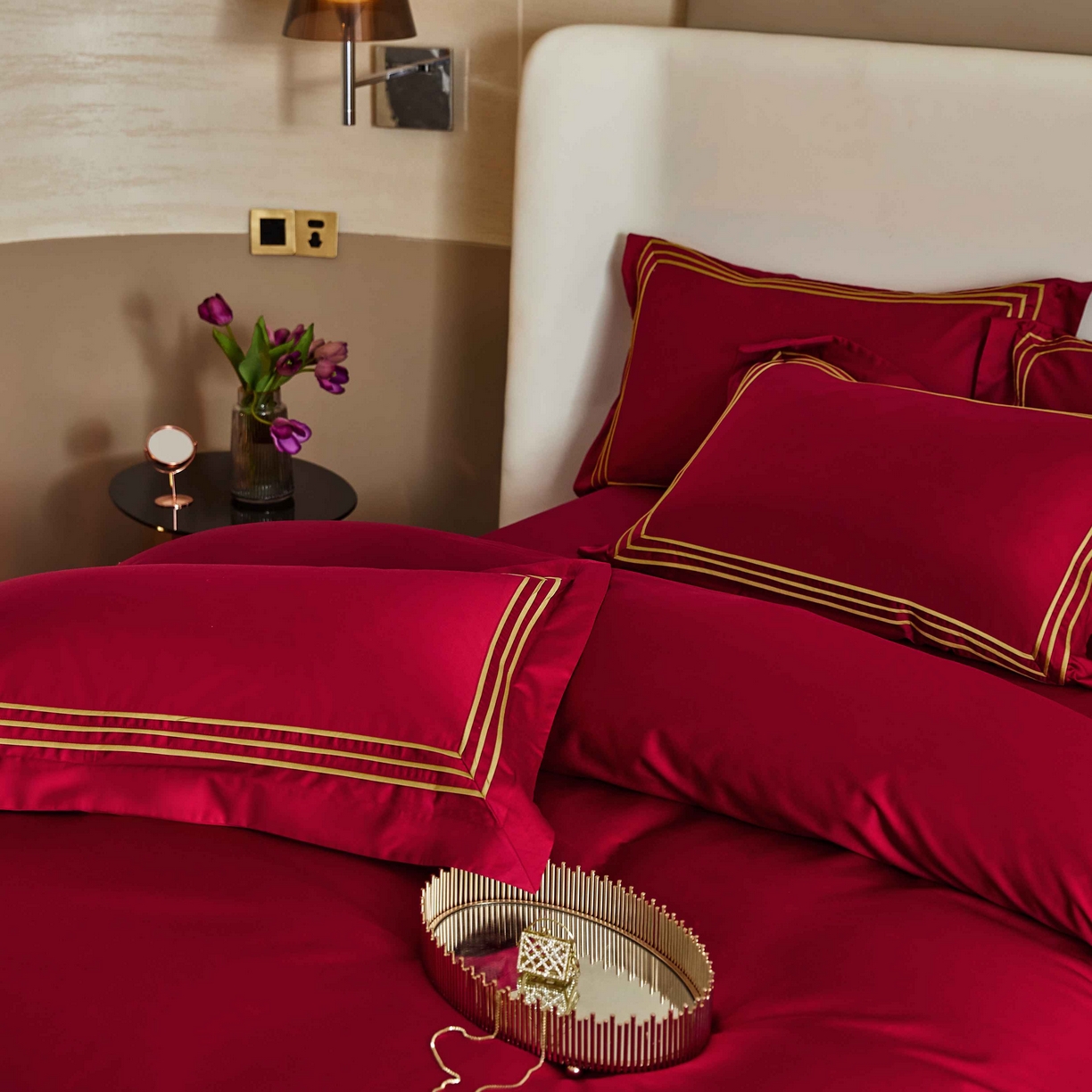 91家纺网 家纺一手货源 找家纺 涞澳家纺 2025新款婚庆款四件套 金玉恒美