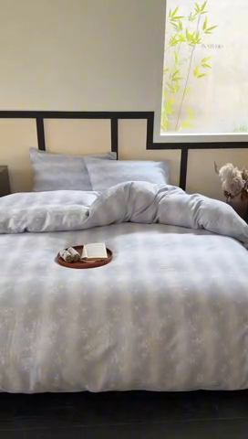 91家纺网 家纺一手货源 找家纺 窝米 2025春季新品全棉双层纱油画风花卉四件套系列（梦境花园、花研巧语） 雾幸