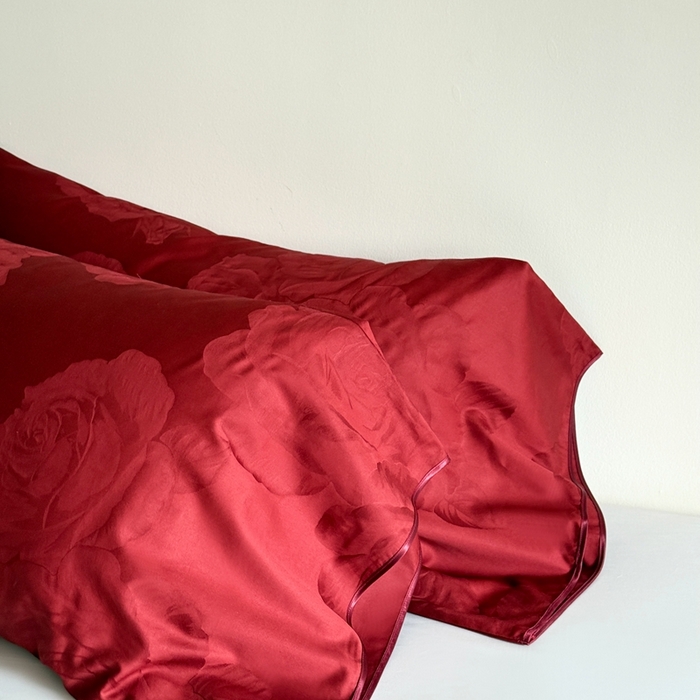 91家纺网 家纺一手货源 找家纺 鹿班家居 2025新款100S长绒棉提花单品枕套（第二组）【标准会员-2元】 单品枕套-十里红妆