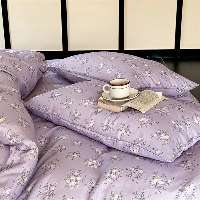 91家纺网 家纺一手货源 找家纺 （总）窝米 2025春季新品全棉双层纱油画风花卉四件套系列（梦境花园、花研巧语）