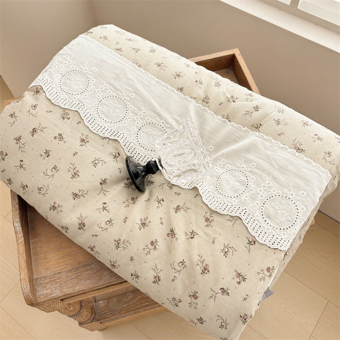 91家纺网 家纺一手货源 找家纺 久典家居 2025新款全棉有氧双层纱夏被 木槿