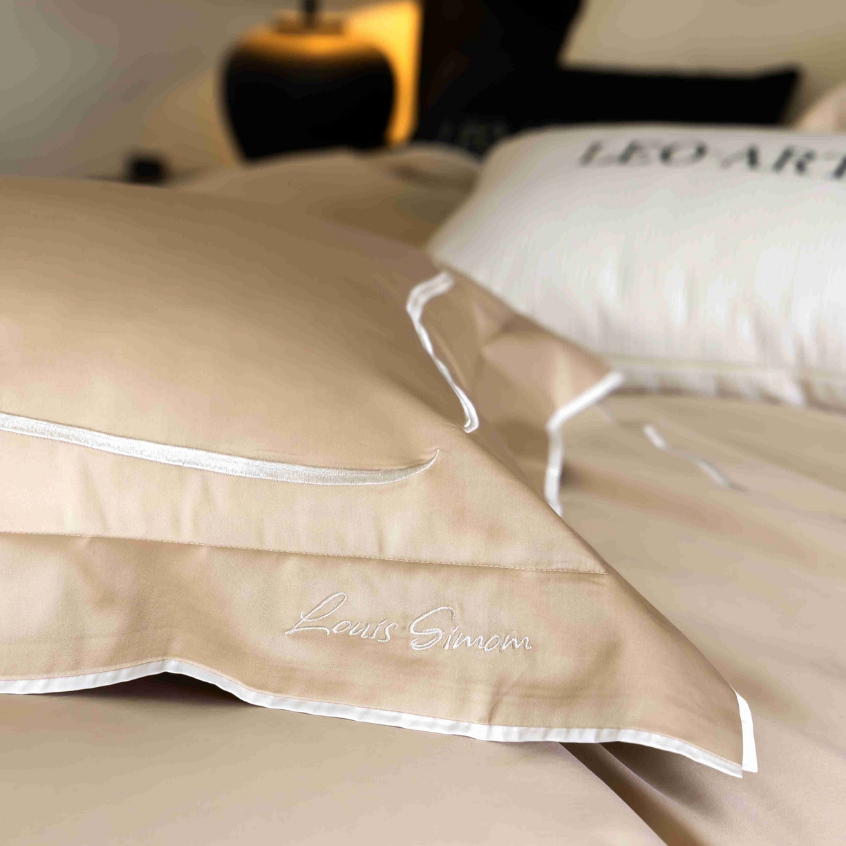 91家纺网 家纺一手货源 找家纺 涞澳家纺 2025新款80S全棉贡缎小蛮腰四件套-浅依 浅依-香槟