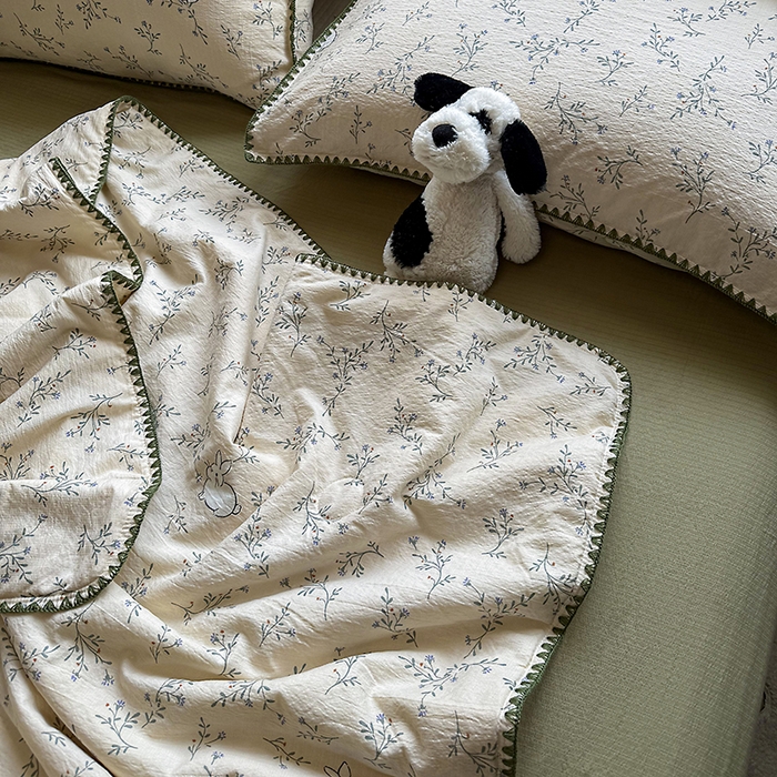 91家纺网 家纺一手货源 找家纺 星巴k家纺 2025新款春夏云感双层纱A类母婴级三角针夏被贝壳边夏凉被贝壳绣【可提供买家秀】 贝壳绣-森田小兔