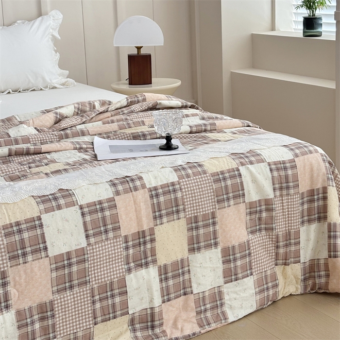 91家纺网 家纺一手货源 找家纺 久典家居 2025新款全棉有氧双层纱夏被 花田