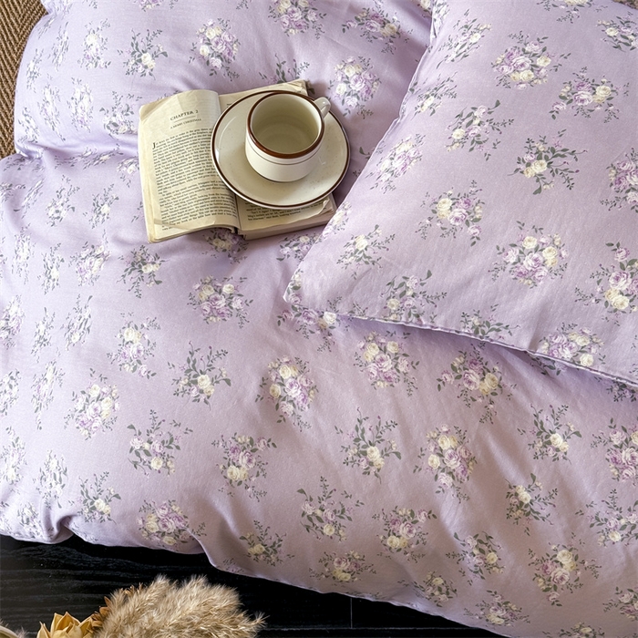 91家纺网 家纺一手货源 找家纺 （总）窝米 2025春季新品全棉双层纱油画风花卉四件套系列（梦境花园、花研巧语）