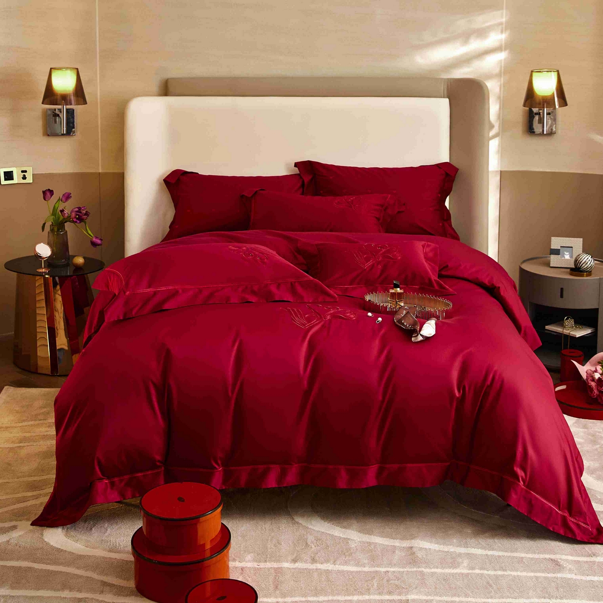 91家纺网 家纺一手货源 找家纺 涞澳家纺 2025新款婚庆款四件套 唯美婚礼