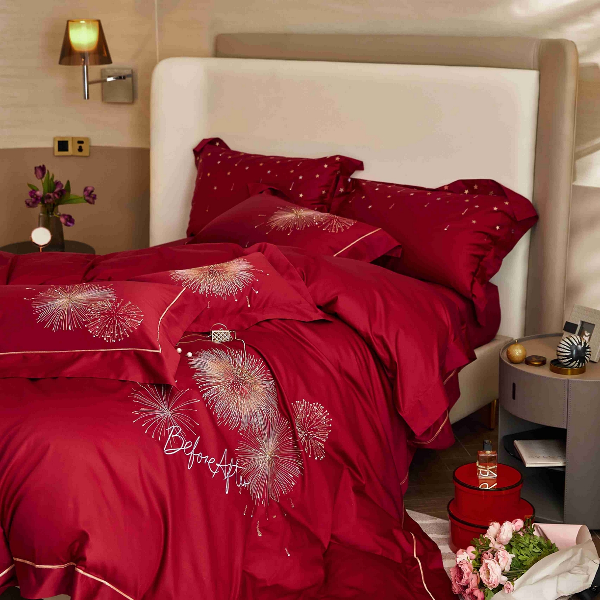 91家纺网 家纺一手货源 找家纺 涞澳家纺 2025新款婚庆款四件套 绚烂永恒