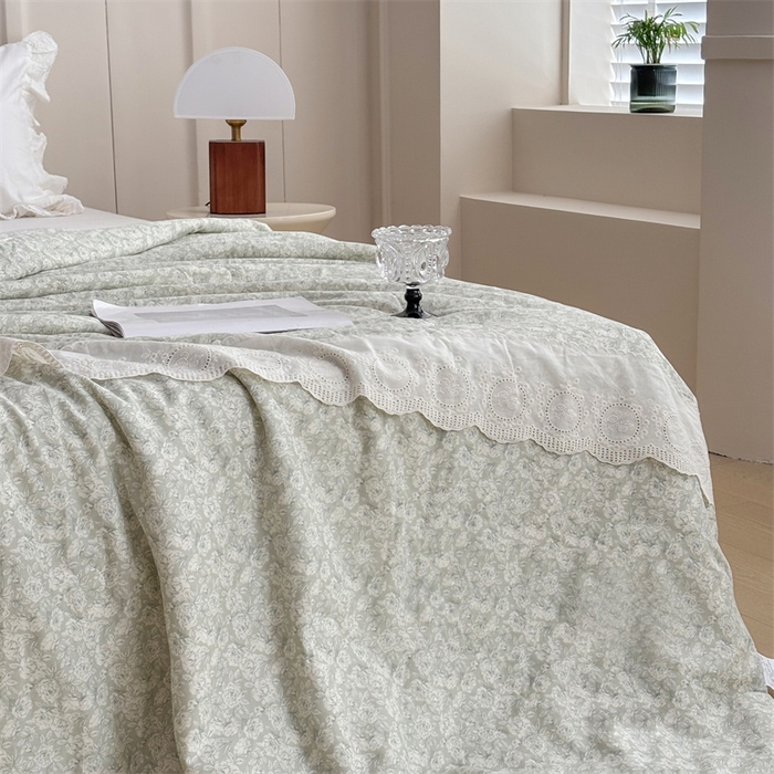 91家纺网 家纺一手货源 找家纺 久典家居 2025新款全棉有氧双层纱夏被 初夏