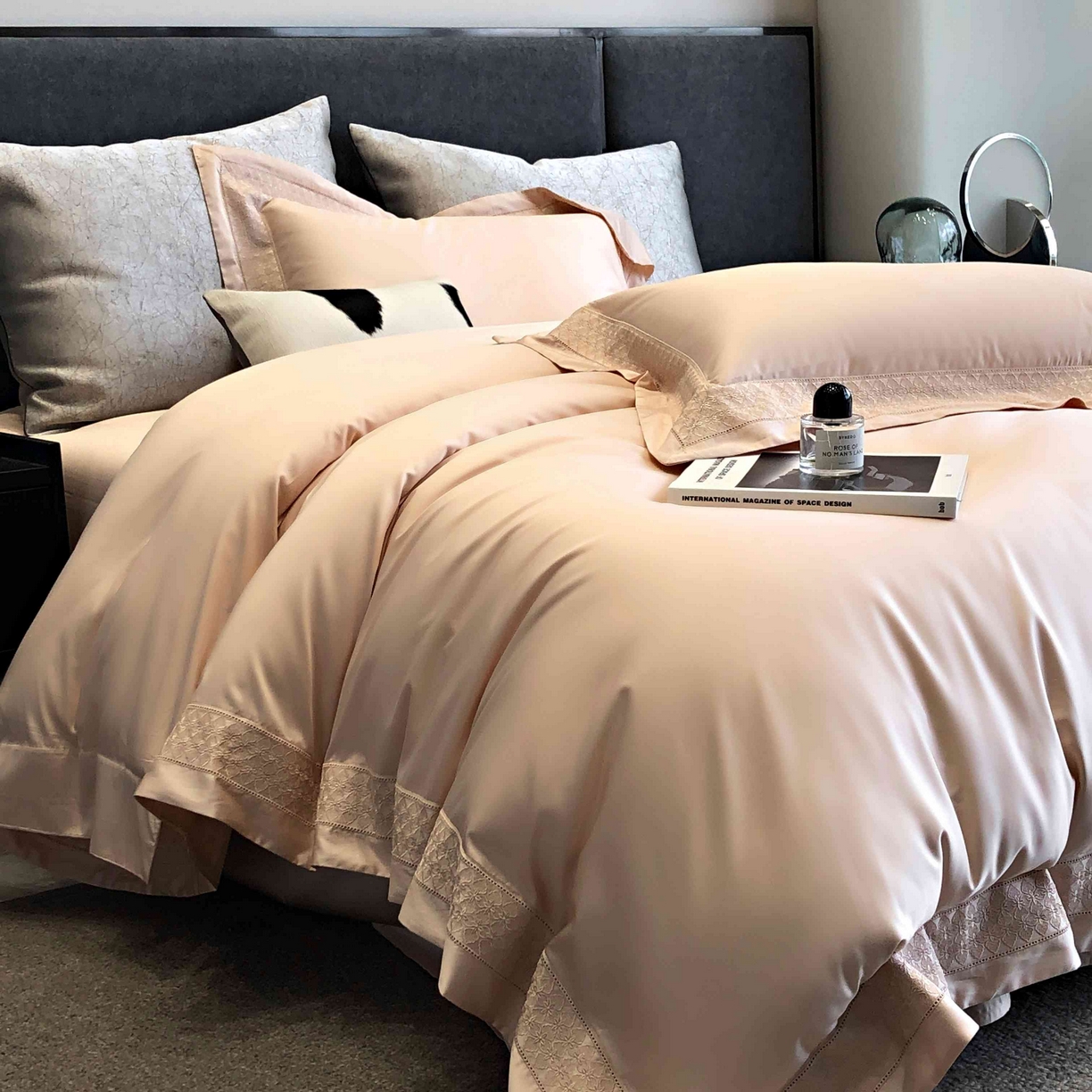 91家纺网 家纺一手货源 找家纺 涞澳家纺 2025新款60S天丝棉花边款四件套-星雅 星雅-暖玉