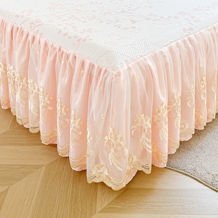 91家纺网 家纺一手货源 找家纺 （总）好儿喜家纺 2025新款赛雅系列凉席床裙冰丝席床罩韩式凉感豆豆凉席床盖