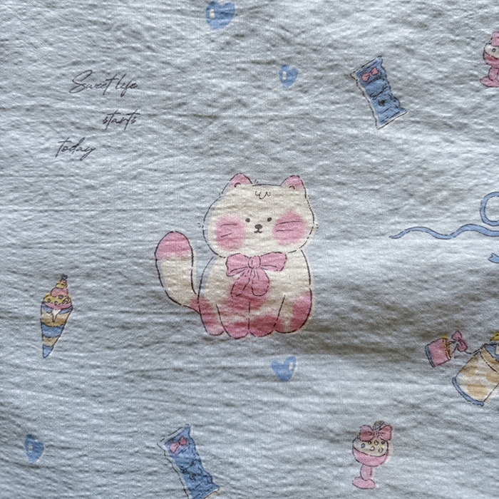 91家纺网 家纺一手货源 找家纺 星巴k家纺 2025新款春夏云感双层纱A类母婴级三角针夏被贝壳边夏凉被贝壳绣【可提供买家秀】 贝壳绣-小猫时光