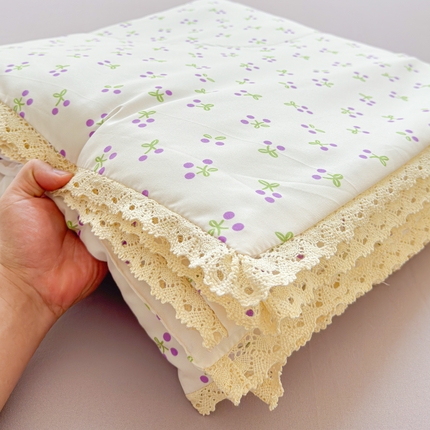 91家纺网 家纺一手货源 找家纺 可思家纺 2025新款针织棉双层纱夏被 樱桃之恋