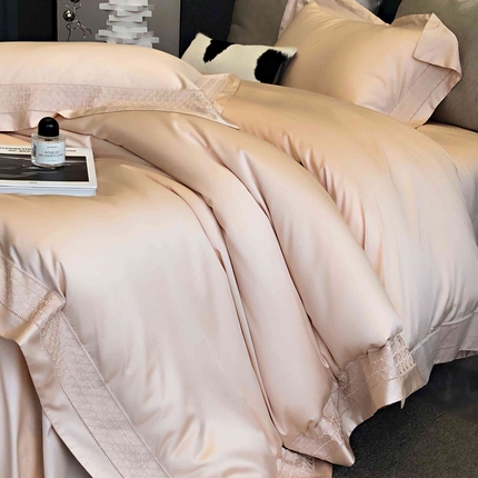 涞澳家纺 2025新款60S天丝棉花边款四件套-星雅 星雅-暖玉