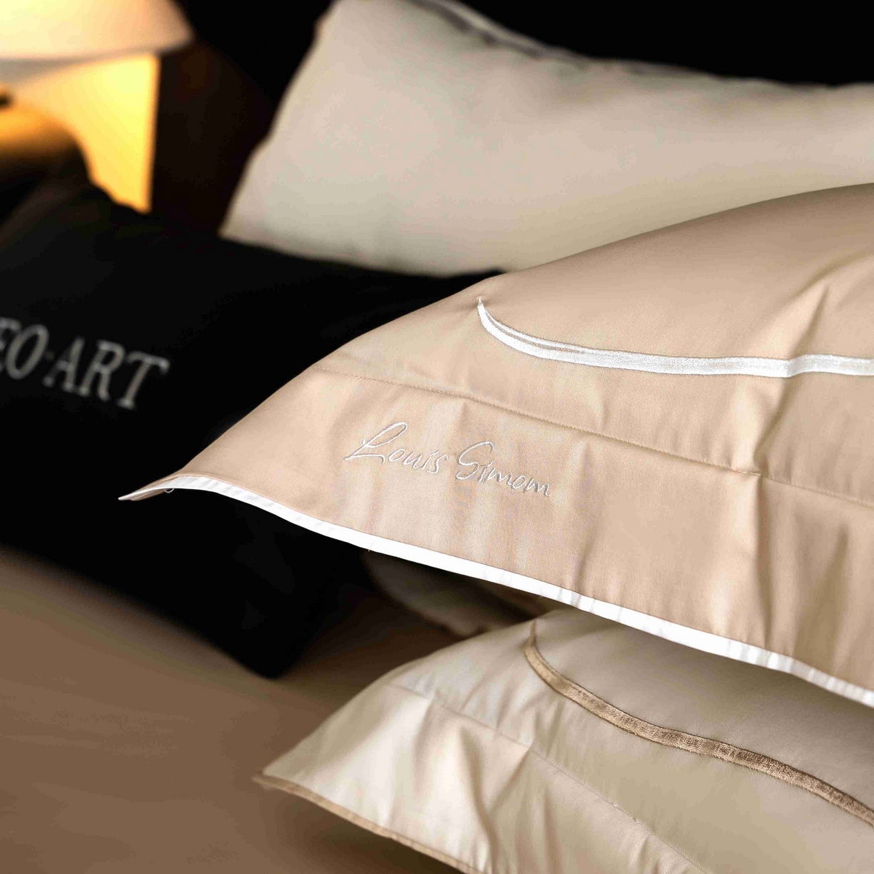 91家纺网 家纺一手货源 找家纺 涞澳家纺 2025新款80S全棉贡缎小蛮腰四件套-浅依 浅依-香槟