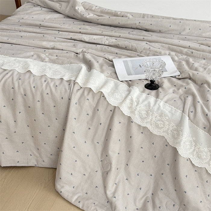 91家纺网 家纺一手货源 找家纺 久典家居 2025新款全棉有氧双层纱夏被 简爱