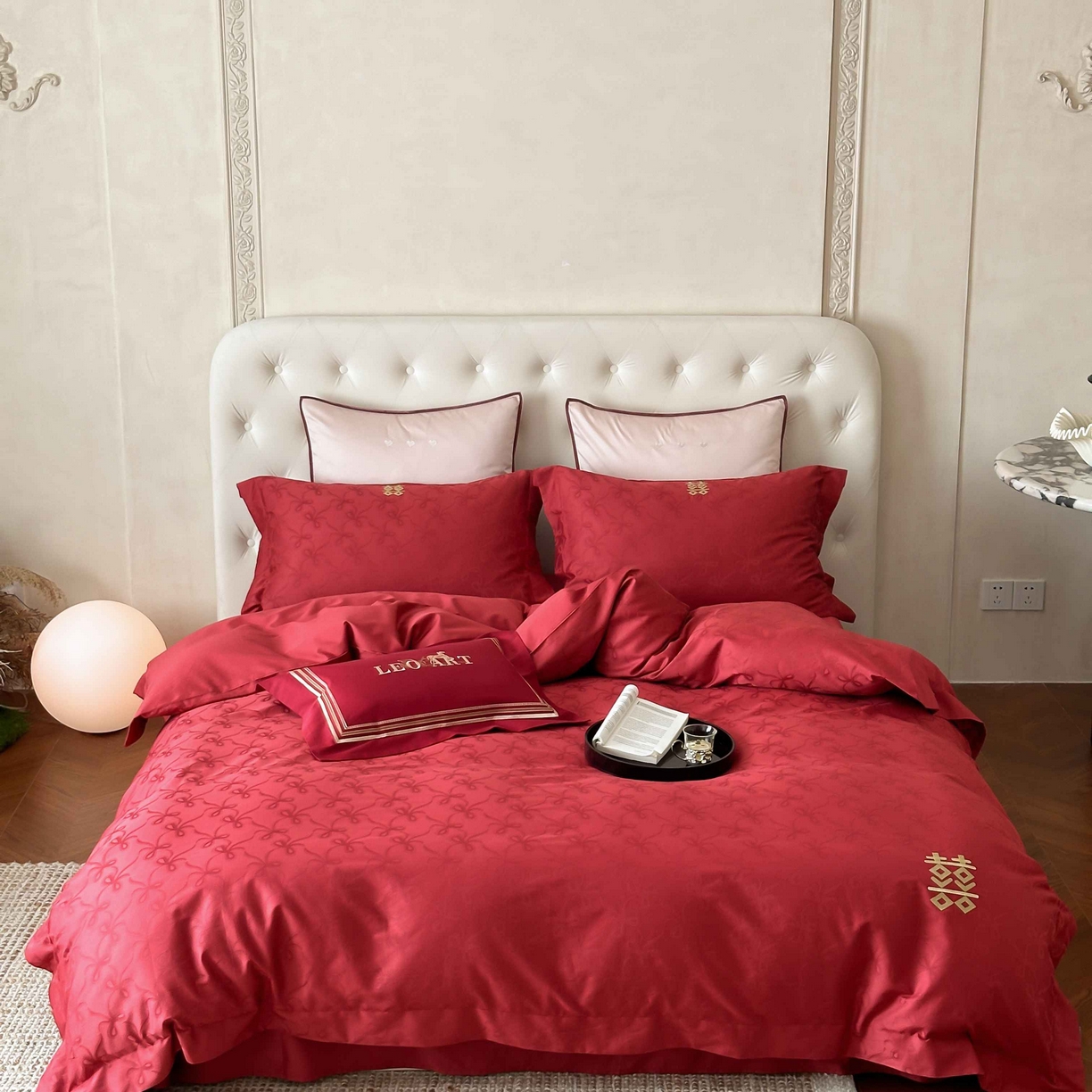 91家纺网 家纺一手货源 找家纺 涞澳家纺 2025新款婚庆款四件套 天作之合