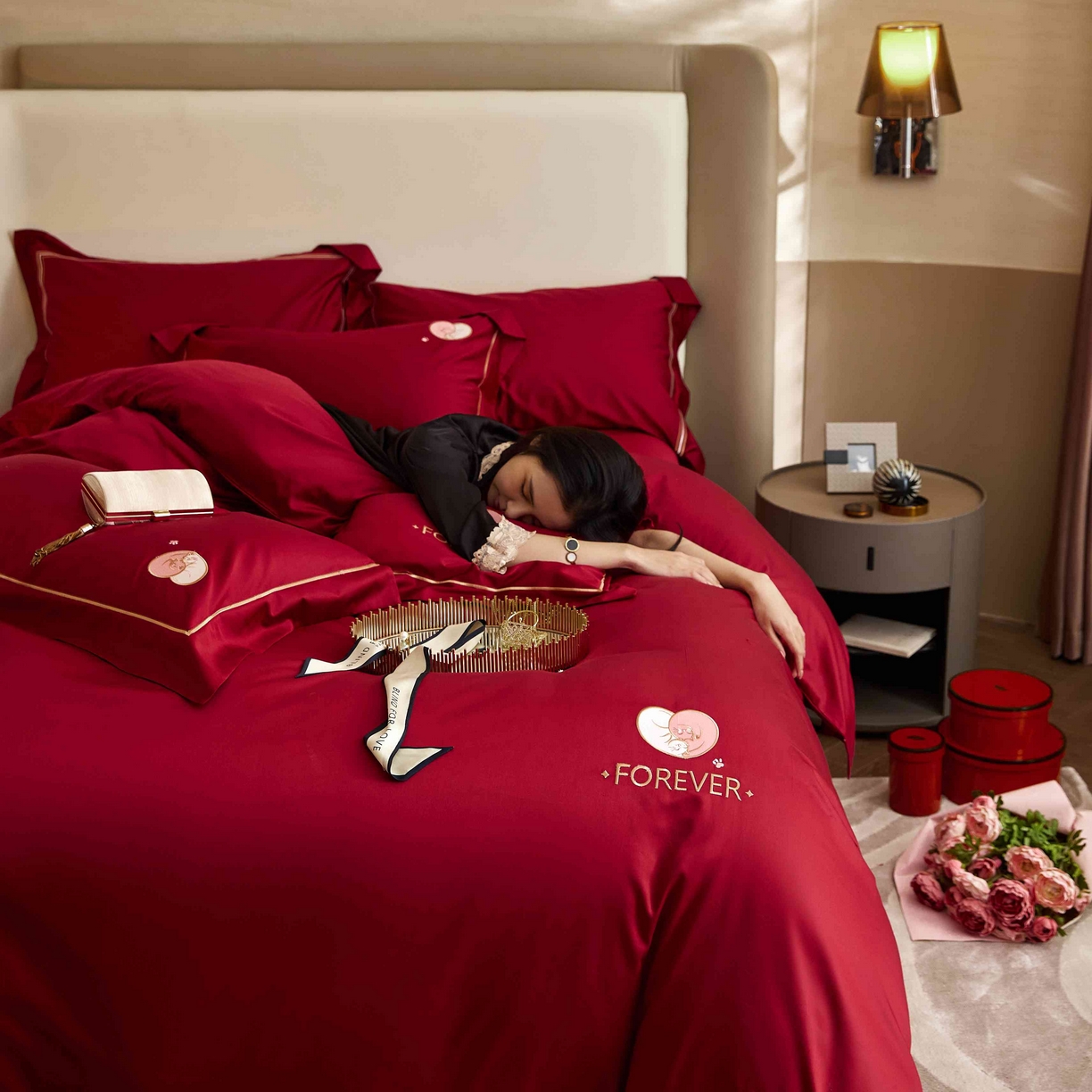 91家纺网 家纺一手货源 找家纺 （总）涞澳家纺 2025新款婚庆款四件套