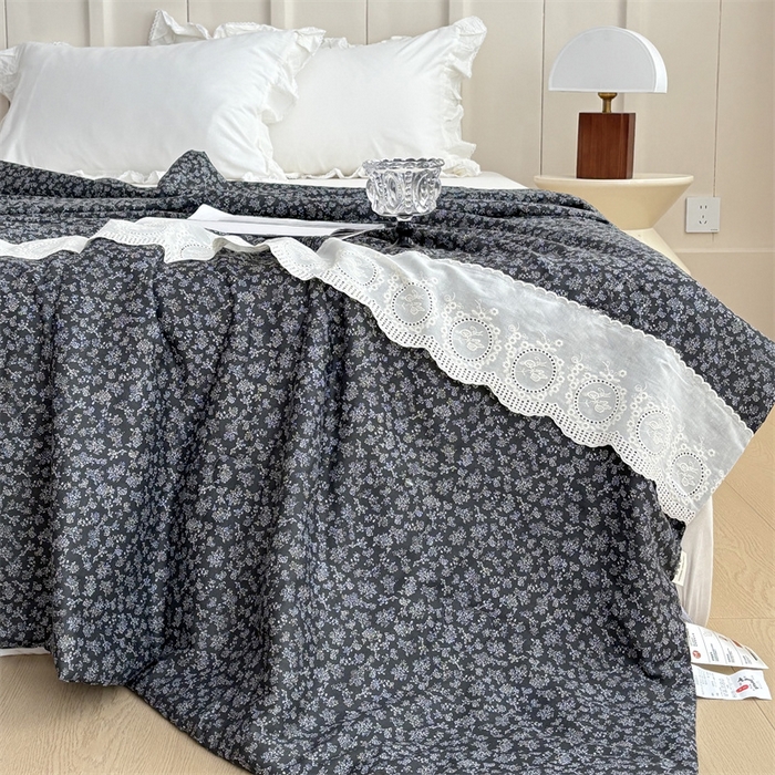 91家纺网 家纺一手货源 找家纺 久典家居 2025新款全棉有氧双层纱夏被 莫奈