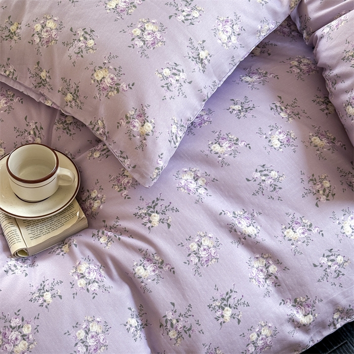 91家纺网 家纺一手货源 找家纺 （总）窝米 2025春季新品全棉双层纱油画风花卉四件套系列（梦境花园、花研巧语）