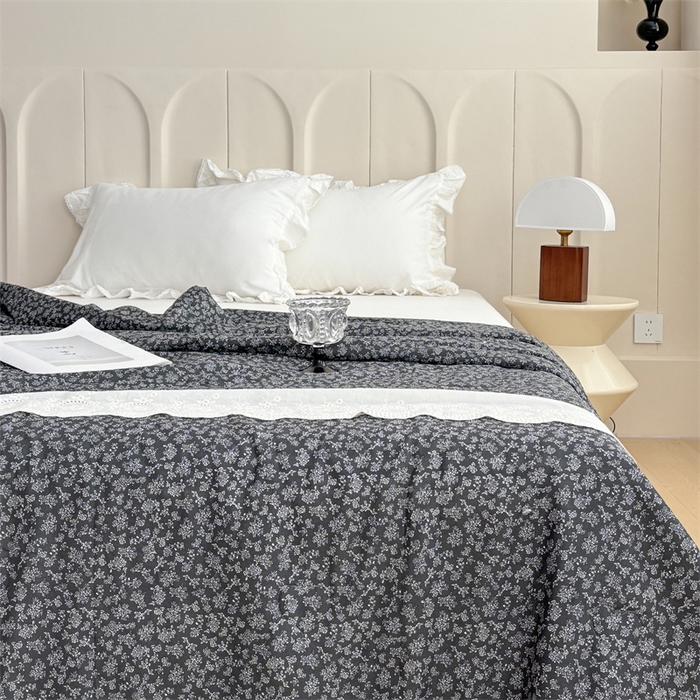 91家纺网 家纺一手货源 找家纺 久典家居 2025新款全棉有氧双层纱夏被 莫奈