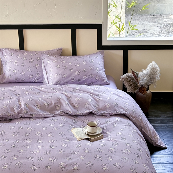 91家纺网 家纺一手货源 找家纺 （总）窝米 2025春季新品全棉双层纱油画风花卉四件套系列（梦境花园、花研巧语）