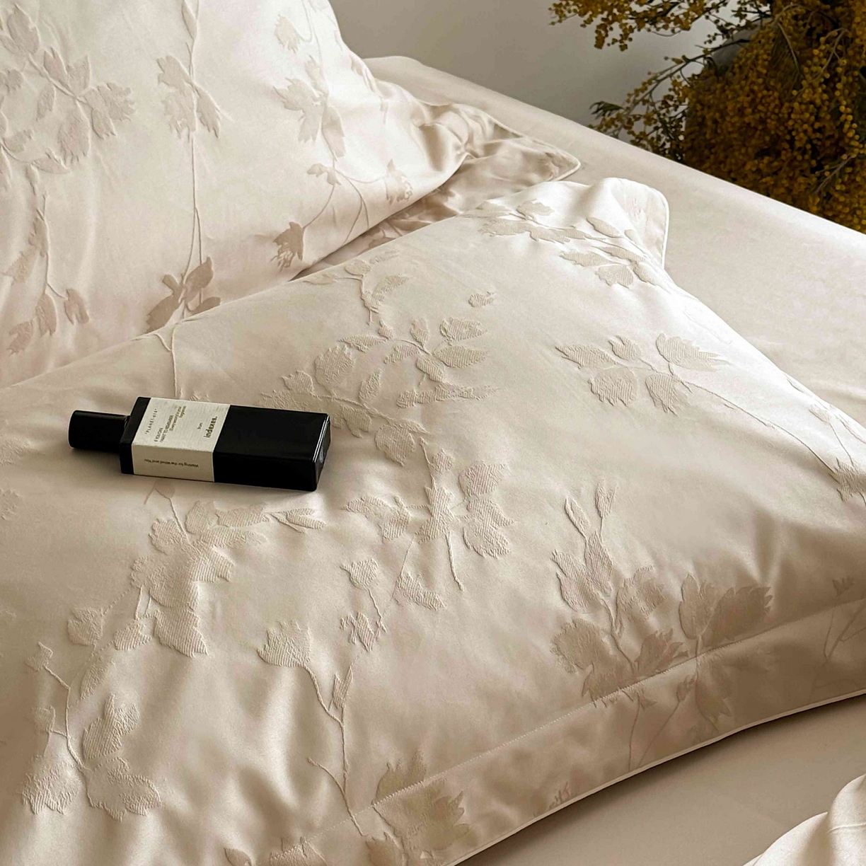 91家纺网 家纺一手货源 找家纺 涞澳家纺 2025新款全棉提花四件套 碧玉-小麦色