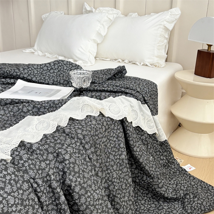 91家纺网 家纺一手货源 找家纺 久典家居 2025新款全棉有氧双层纱夏被 莫奈