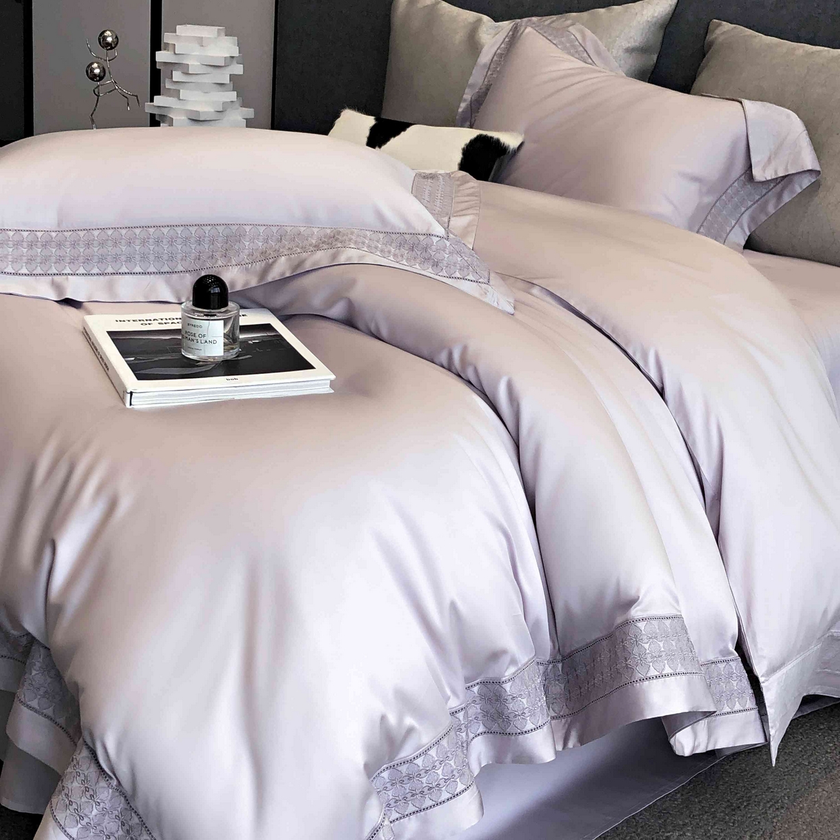 91家纺网 家纺一手货源 找家纺 涞澳家纺 2025新款60S天丝棉花边款四件套-星雅 星雅-紫玉兰