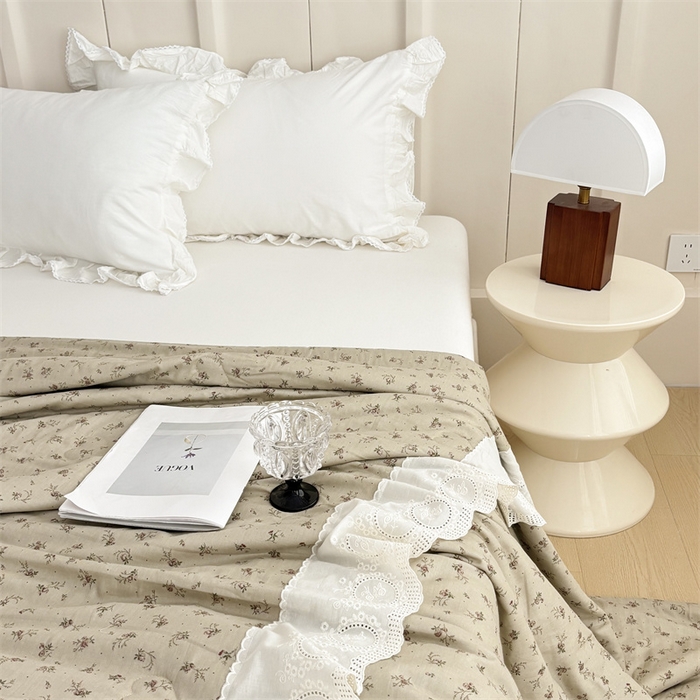 91家纺网 家纺一手货源 找家纺 久典家居 2025新款全棉有氧双层纱夏被 木槿