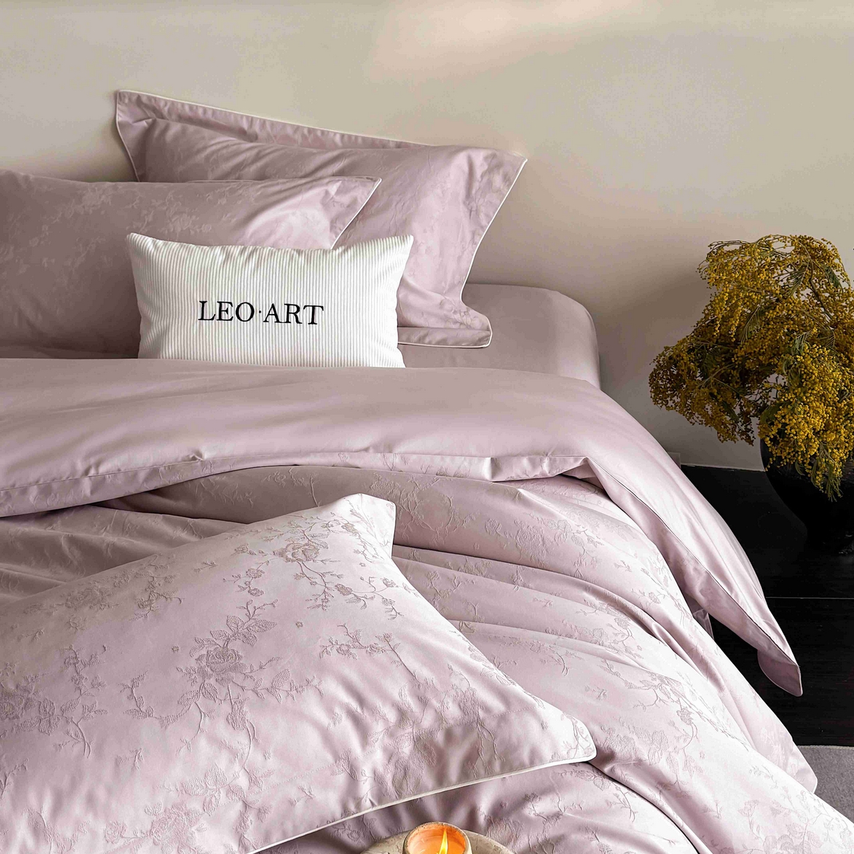 91家纺网 家纺一手货源 找家纺 涞澳家纺 2025新款全棉提花四件套 美玲-风信紫