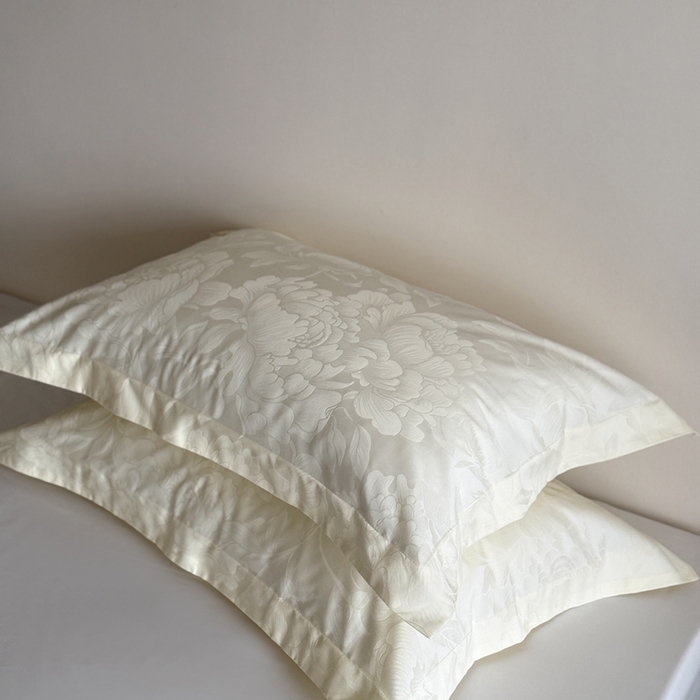 91家纺网 家纺一手货源 找家纺 鹿班家居 2025新款100S长绒棉提花单品枕套（第二组）【标准会员-2元】 单品枕套-玫瑰美遇白色