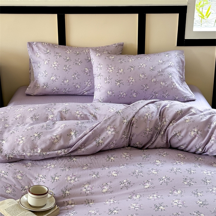 91家纺网 家纺一手货源 找家纺 （总）窝米 2025春季新品全棉双层纱油画风花卉四件套系列（梦境花园、花研巧语）