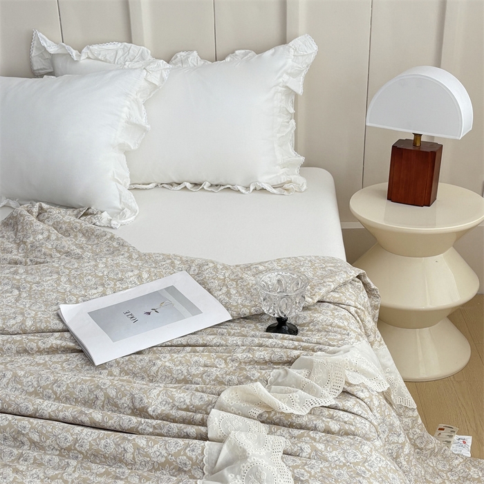 91家纺网 家纺一手货源 找家纺 久典家居 2025新款全棉有氧双层纱夏被 初春