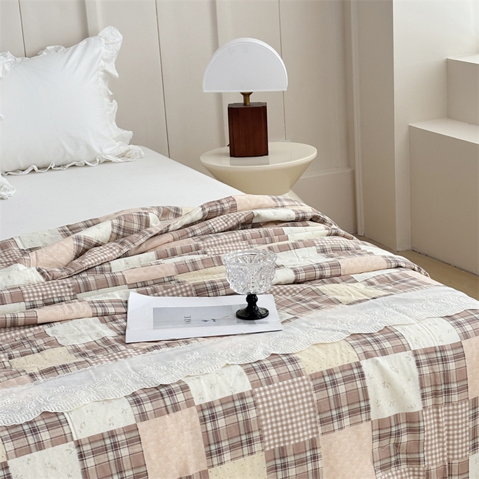 91家纺网 家纺一手货源 找家纺 久典家居 2025新款全棉有氧双层纱夏被 花田