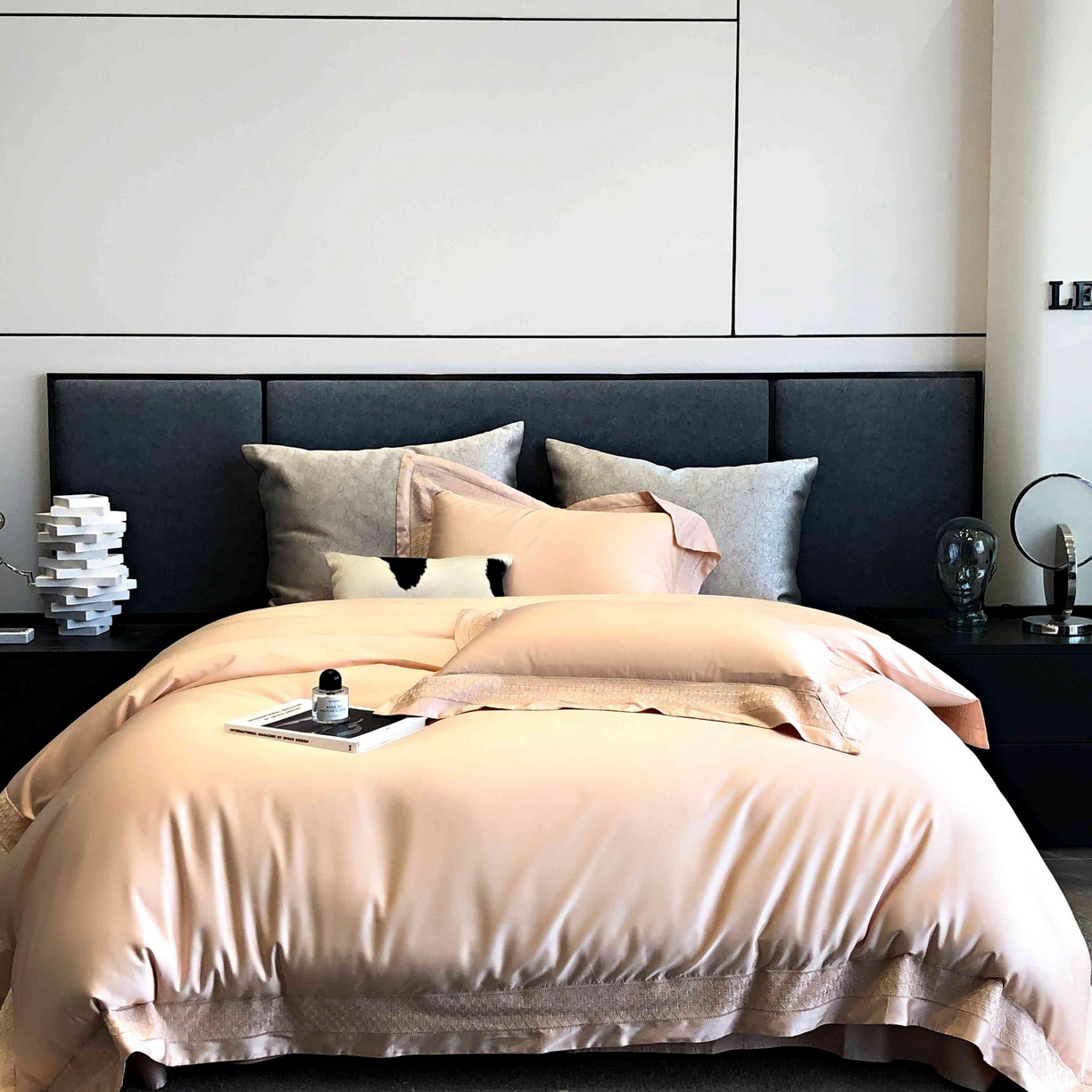 91家纺网 家纺一手货源 找家纺 涞澳家纺 2025新款60S天丝棉花边款四件套-星雅 星雅-暖玉