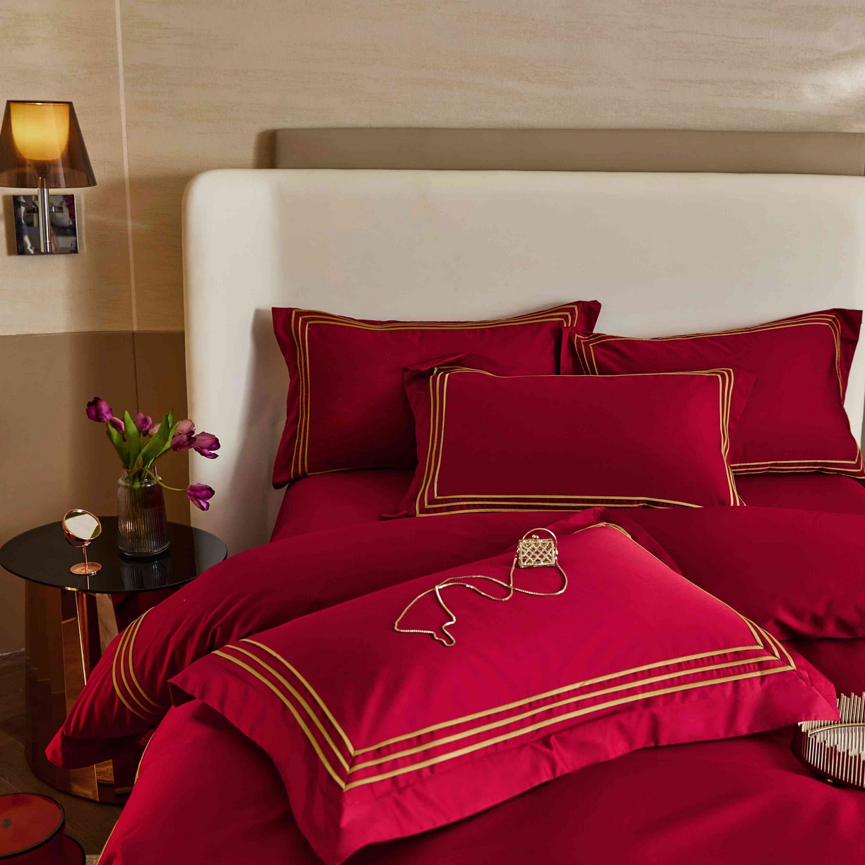 91家纺网 家纺一手货源 找家纺 涞澳家纺 2025新款婚庆款四件套 金玉恒美