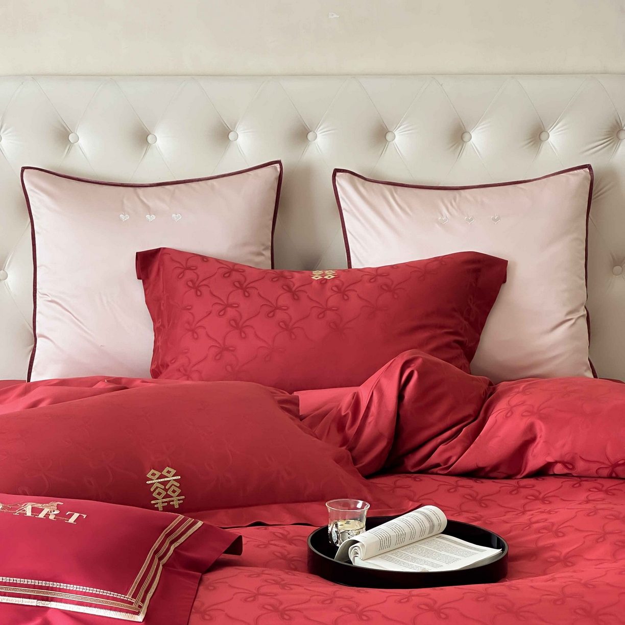 91家纺网 家纺一手货源 找家纺 涞澳家纺 2025新款婚庆款四件套 天作之合