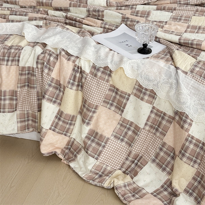 91家纺网 家纺一手货源 找家纺 久典家居 2025新款全棉有氧双层纱夏被 花田