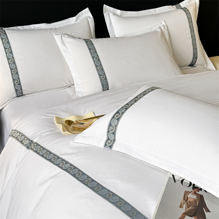 91家纺网 家纺一手货源 找家纺 （总）梦庭帛美 2025新款酒店布草宾馆刺绣四件套