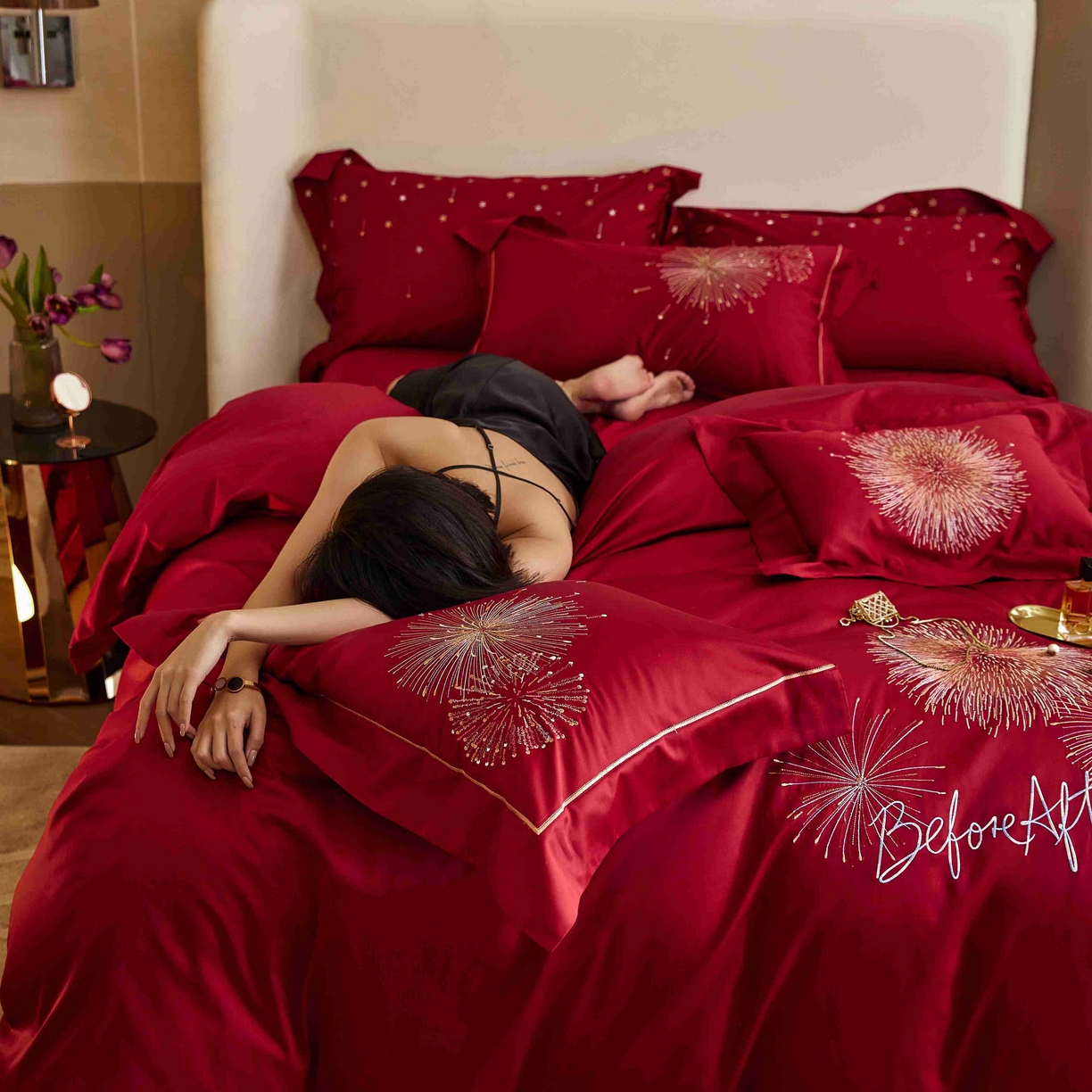 91家纺网 家纺一手货源 找家纺 涞澳家纺 2025新款婚庆款四件套 绚烂永恒