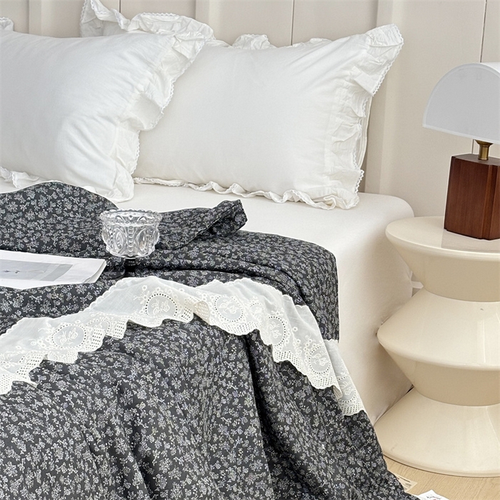 91家纺网 家纺一手货源 找家纺 久典家居 2025新款全棉有氧双层纱夏被 莫奈