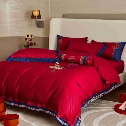 涞澳家纺 2025新款婚庆款四件套 喜悦花嫁