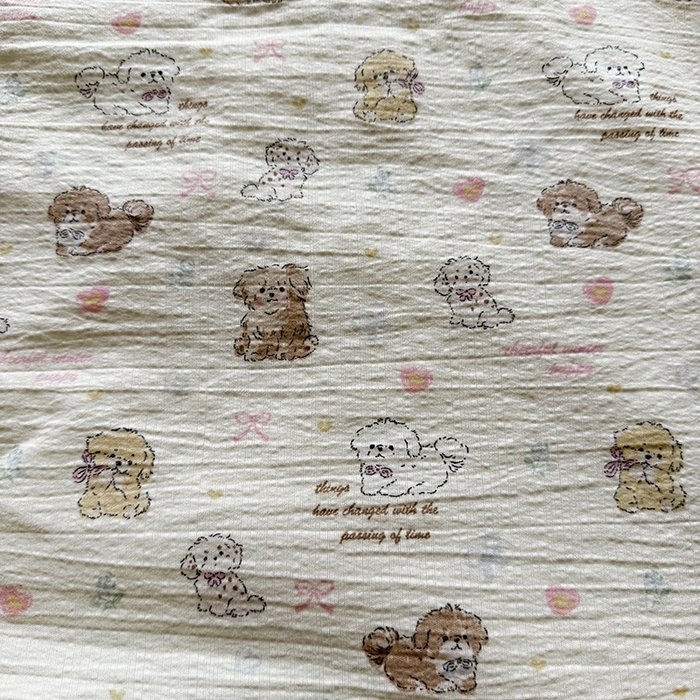 91家纺网 家纺一手货源 找家纺 星巴k家纺 2025新款春夏云感双层纱A类母婴级三角针夏被贝壳边夏凉被贝壳绣【可提供买家秀】 贝壳绣-狗狗日记