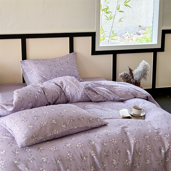 91家纺网 家纺一手货源 找家纺 （总）窝米 2025春季新品全棉双层纱油画风花卉四件套系列（梦境花园、花研巧语）