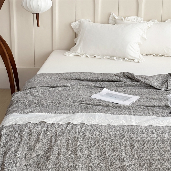 91家纺网 家纺一手货源 找家纺 久典家居 2025新款全棉有氧双层纱夏被 秘境