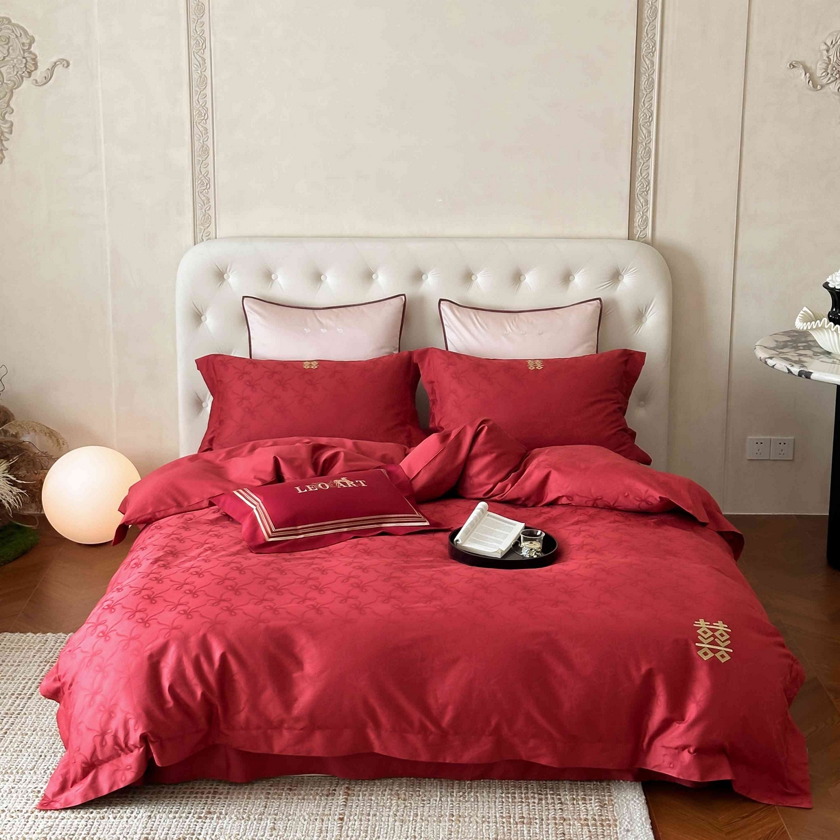 91家纺网 家纺一手货源 找家纺 涞澳家纺 2025新款婚庆款四件套 天作之合