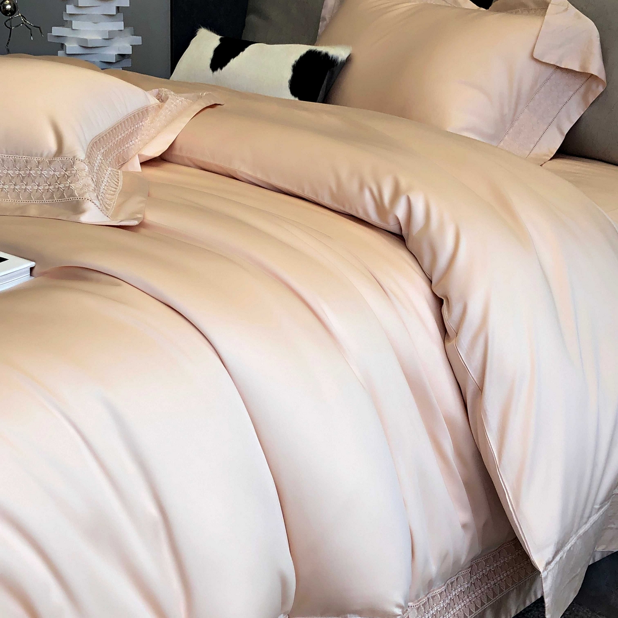 91家纺网 家纺一手货源 找家纺 涞澳家纺 2025新款60S天丝棉花边款四件套-星雅 星雅-暖玉