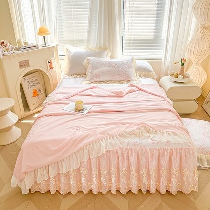 （总）好儿喜家纺 2025新款赛雅系列凉席床裙冰丝席床罩韩式凉感豆豆凉席床盖