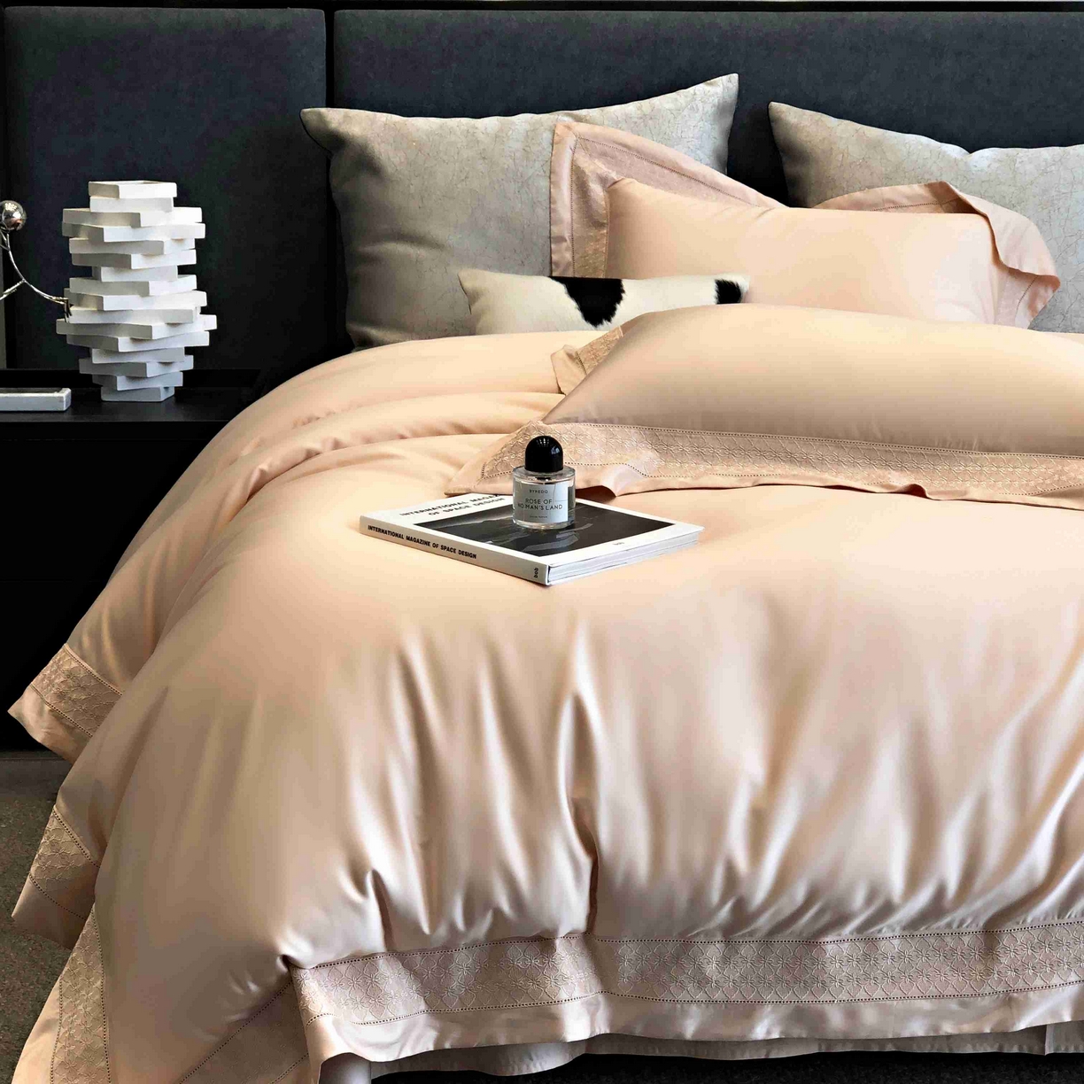 91家纺网 家纺一手货源 找家纺 涞澳家纺 2025新款60S天丝棉花边款四件套-星雅 星雅-暖玉